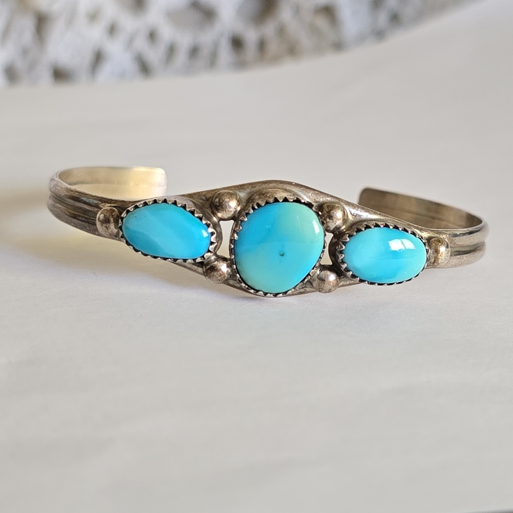 Vintage navajo Patrick Yazzie PY turquoise sterling silver